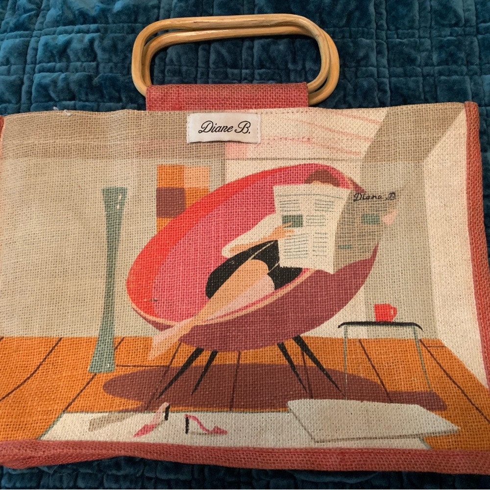Pink and Tan Women's Tote Bag